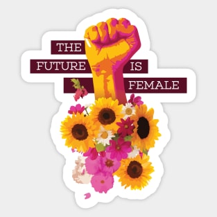 The Future is Female Power Fist Floral Sticker